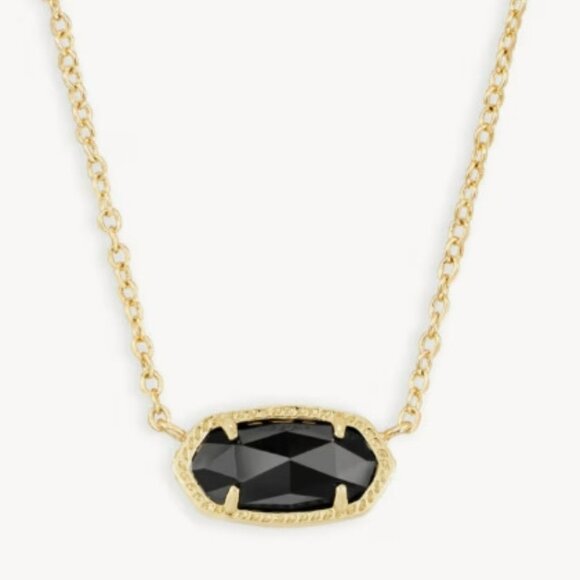 Kendra Scott Elisa Necklace Gold Black Opaque Glass - Picture 3 of 3